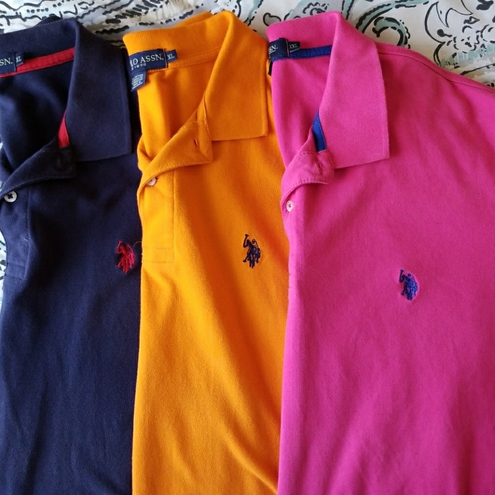 3 U.S.P.A polo style shirts